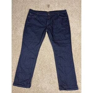 Women's Dark Wash Stretch Jeans Size 50 Straight Leg High Rise Minimal Denim
